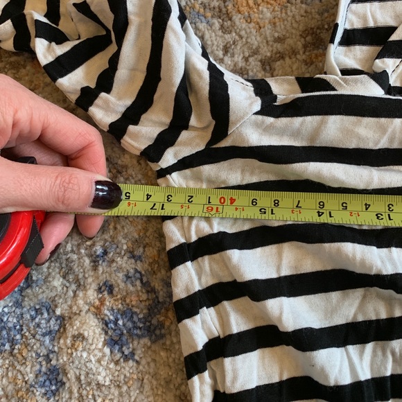 New Splendid striped lace trim open shoulder top - Picture 5 of 6